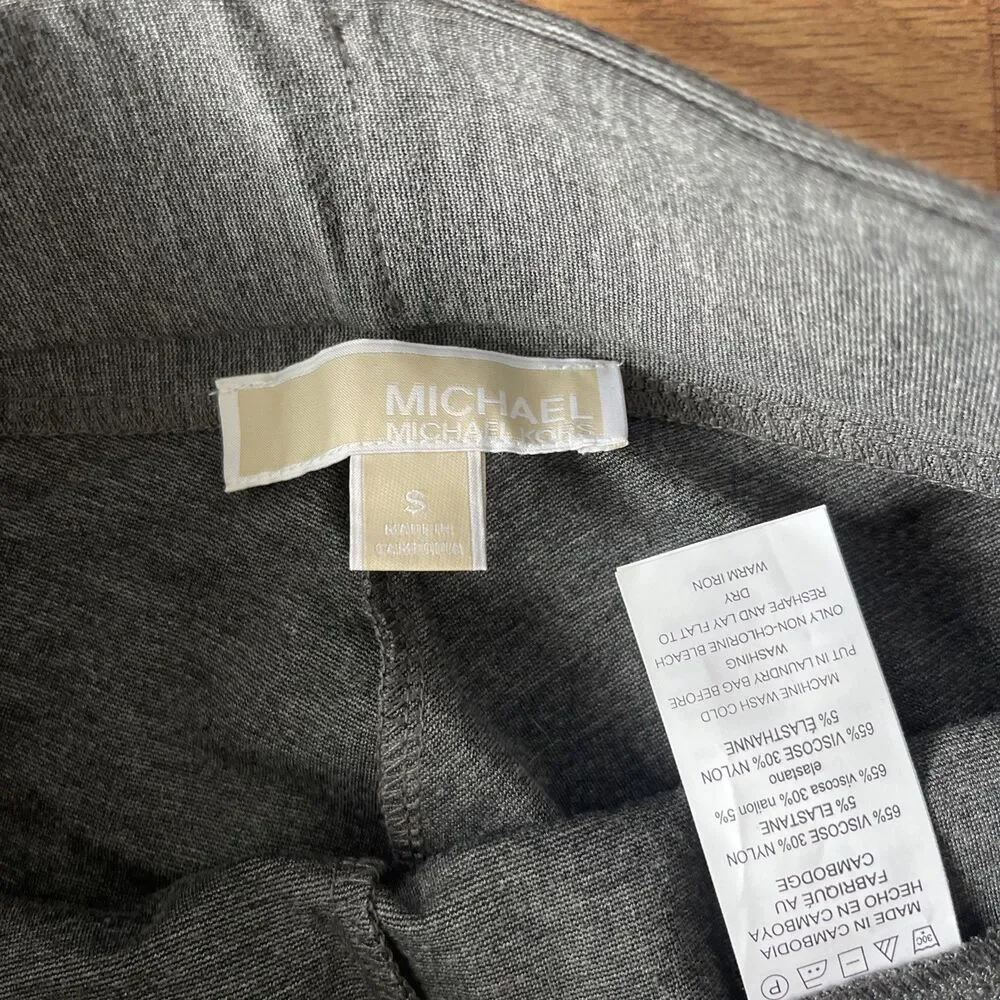 Michael Kors Derby Stretch Pants Size Medium In Gray